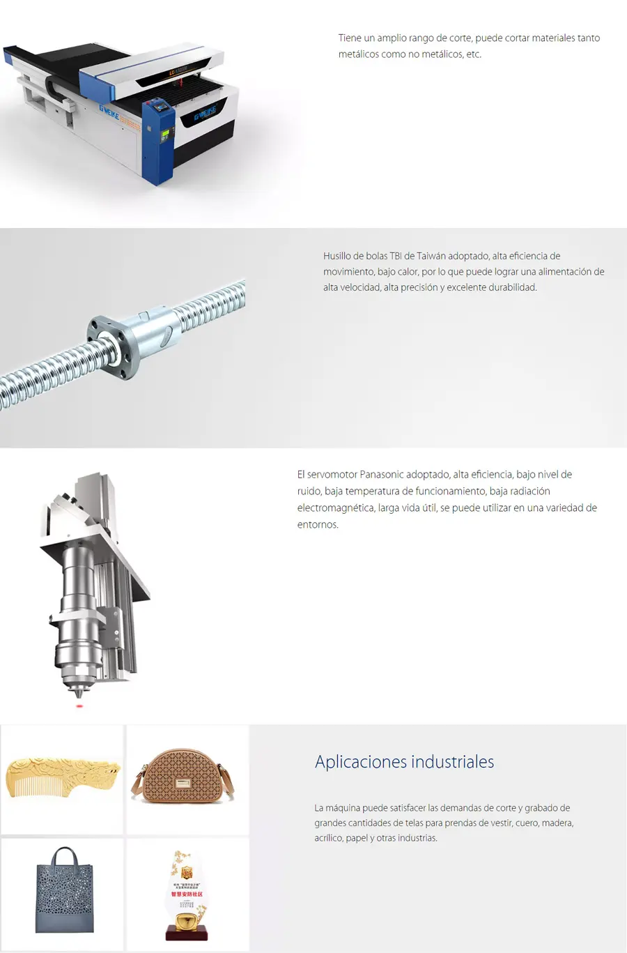  caracteristicas G-Weike LC1325M corte y grabado laser