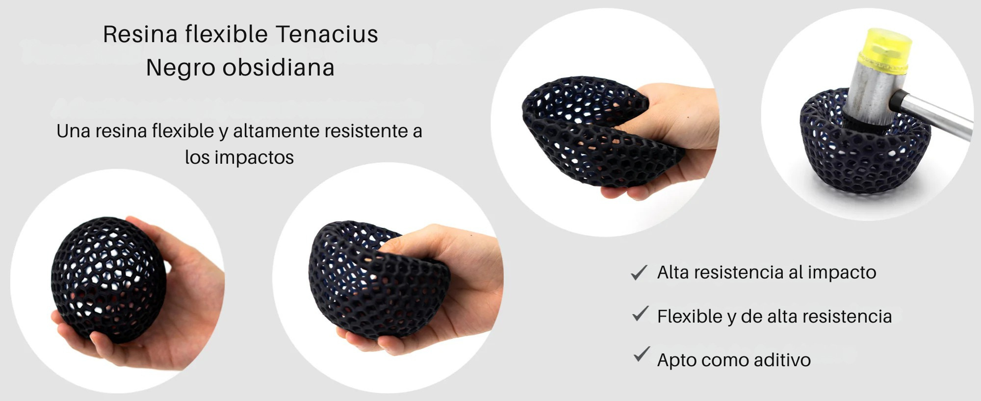 Resina Flexible Siraya Tenacius 65D para impresión 3D 1Kg