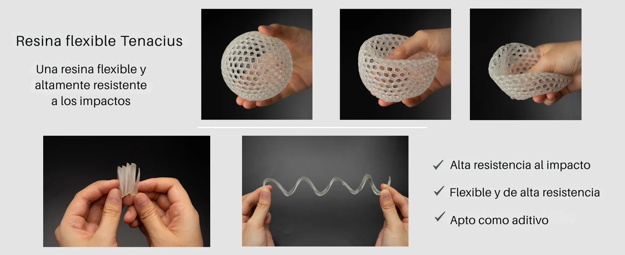 Resina Flexible Siraya Tenacius 65D para impresión 3D 1Kg
