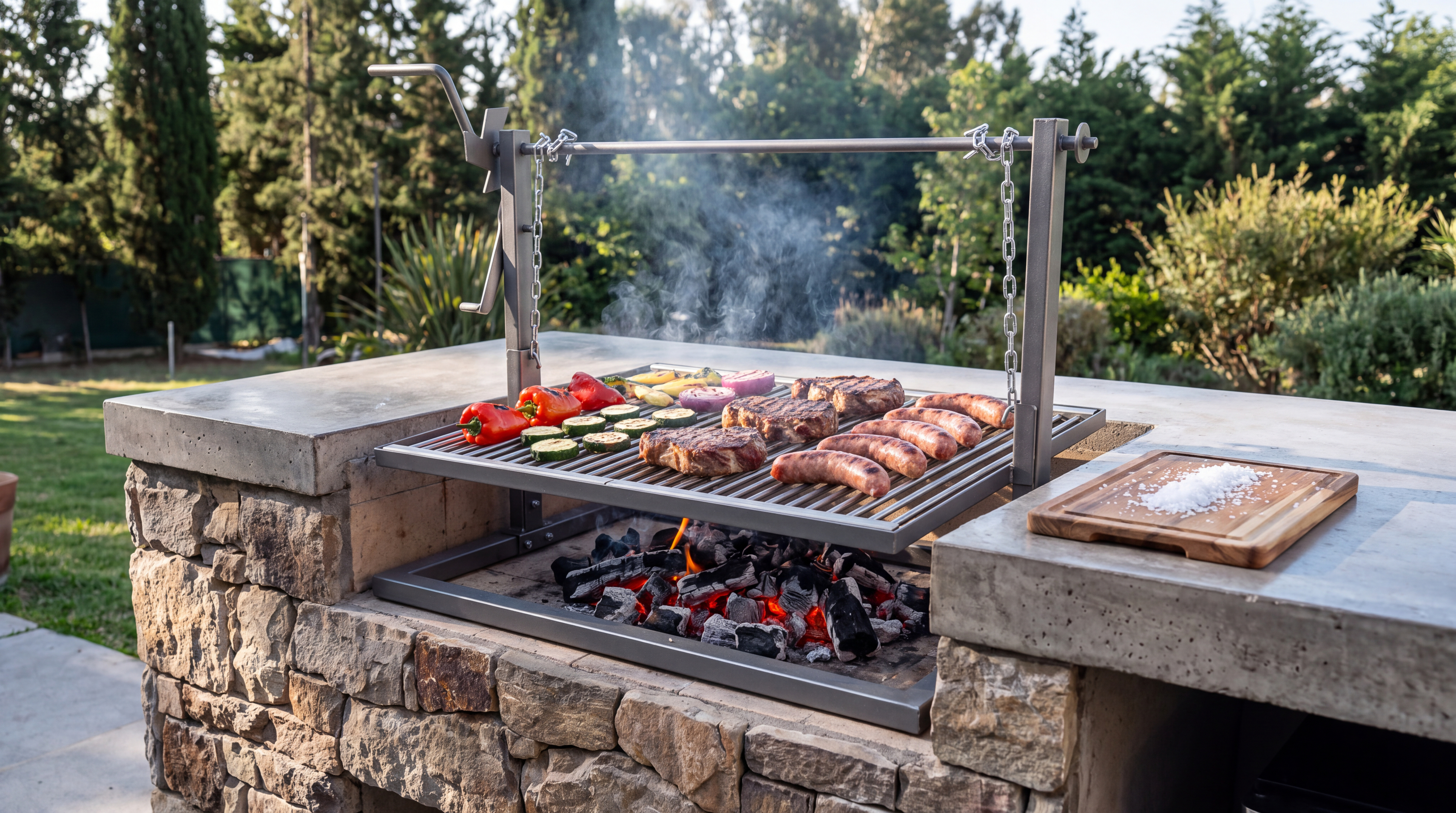 Parrilla Empotrable Ralún M en quincho exterior