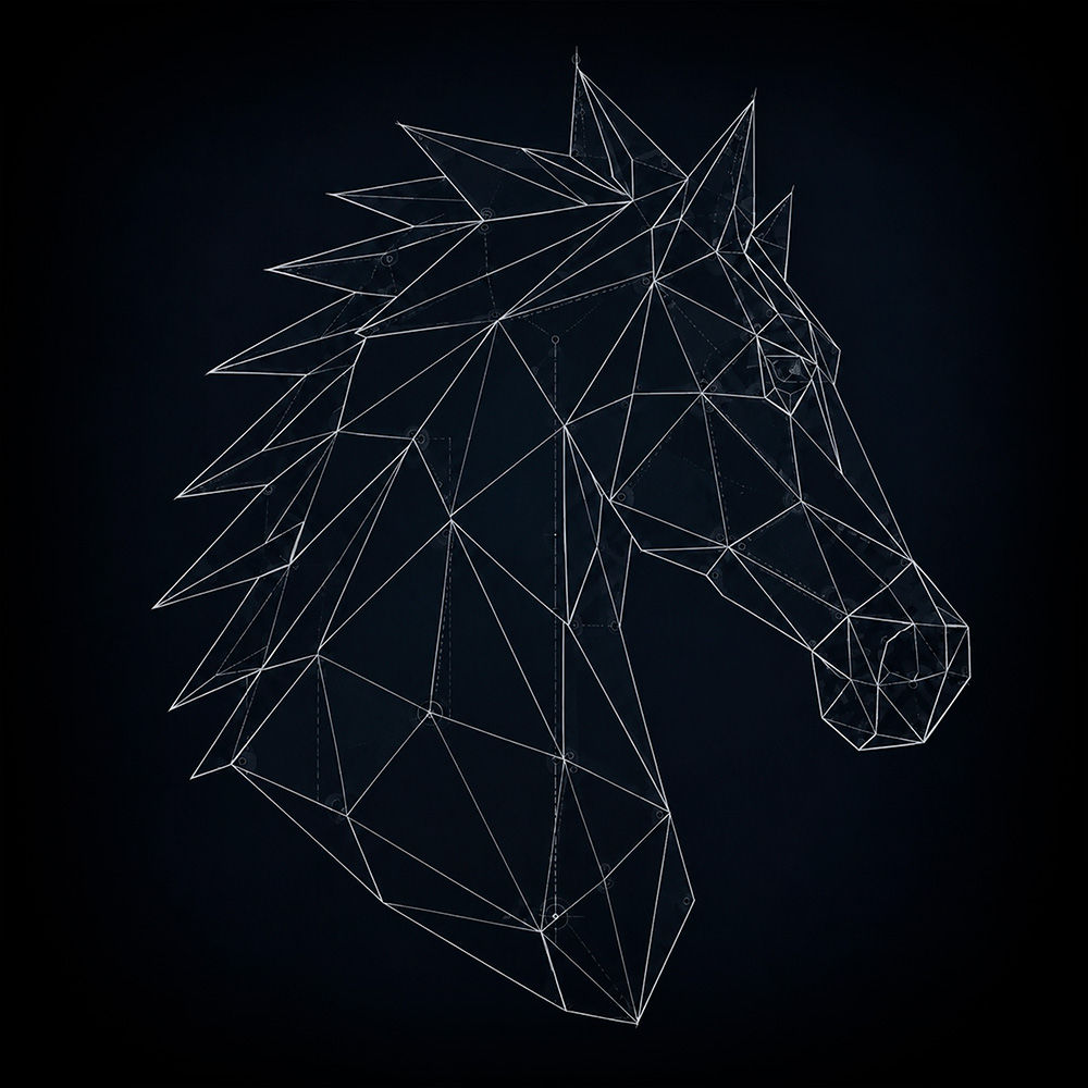Estudio de la cabeza del caballo de CORCEL