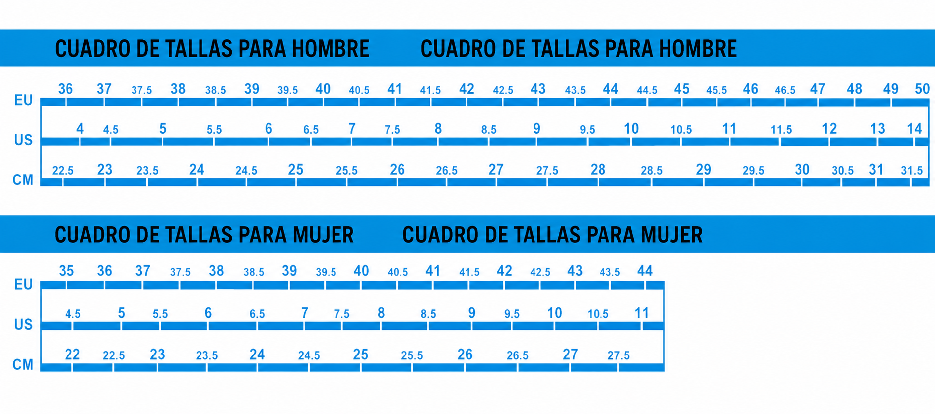 Guía de tallas zapatillas Shimano