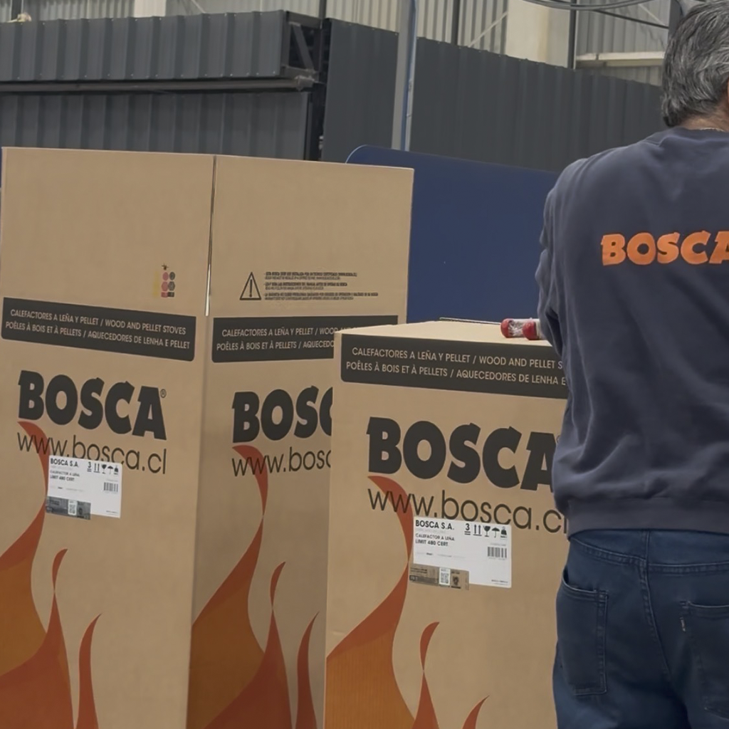 Estufa Bosca terminada y preparada para su embalaje