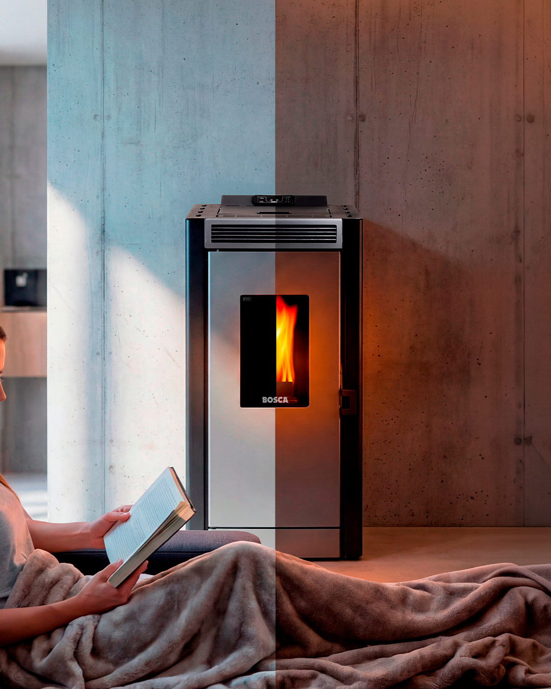 Calefactor eléctrico instalado en un ambiente interior