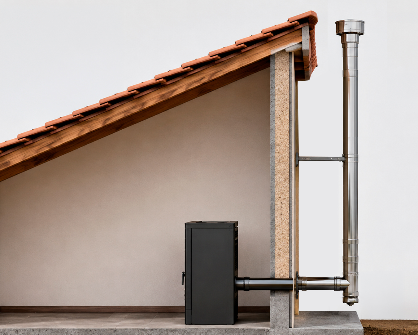 Comparación entre una instalación correcta a los 4 vientos y una instalación incorrecta con retorno de gases