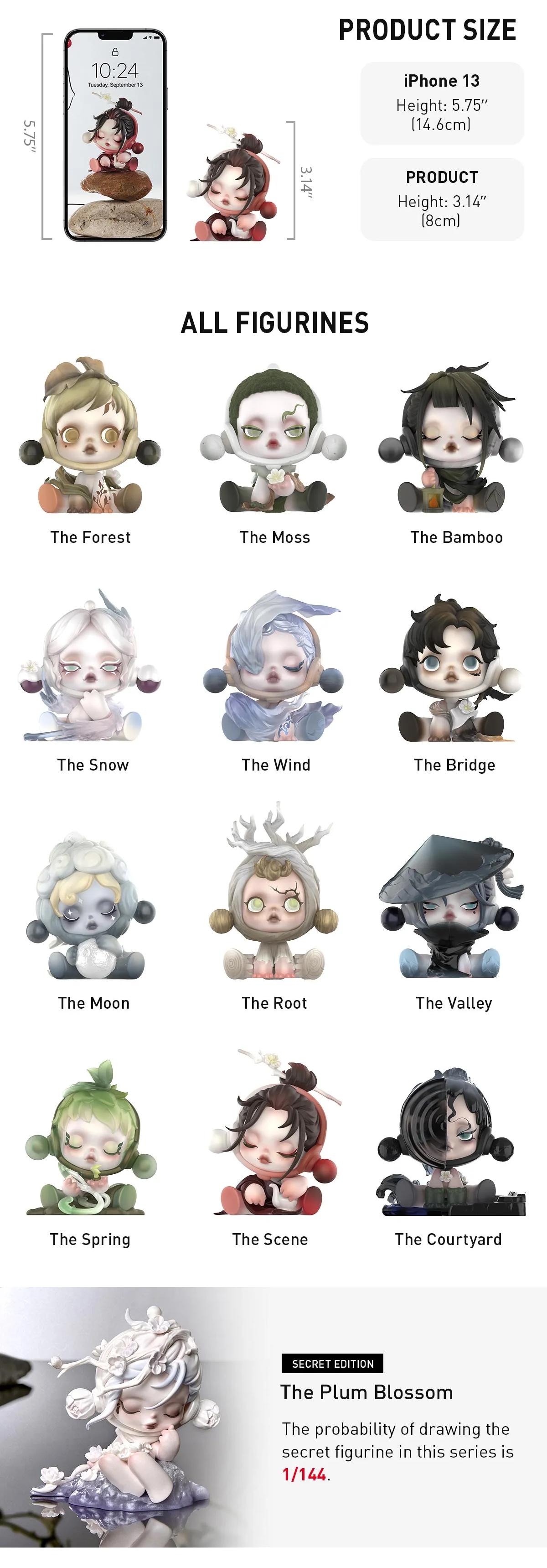 SKULLPANDA - THE INK PLUM BLOSSOM SERIES