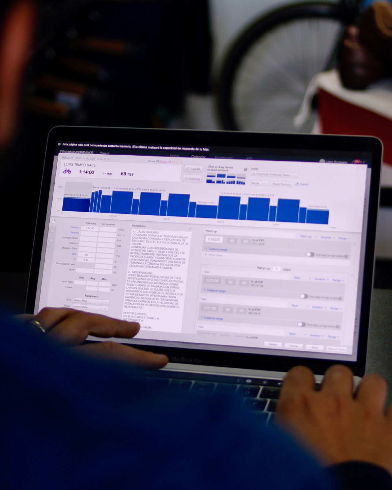 Planificación en TrainingPeaks