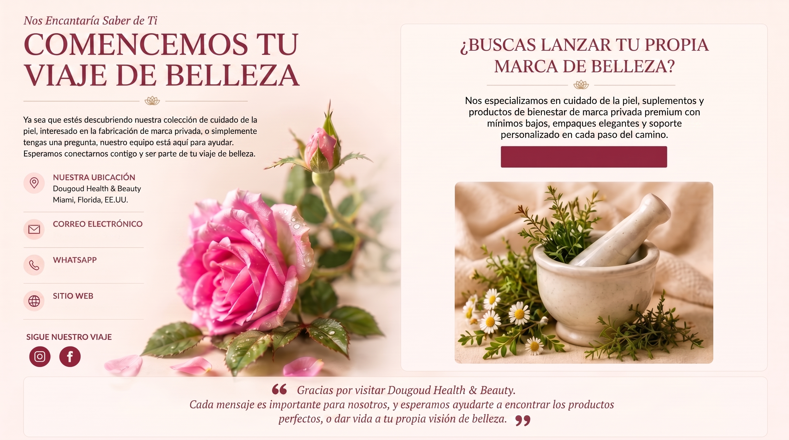 Contáctanos - Dougoud Health & Beauty