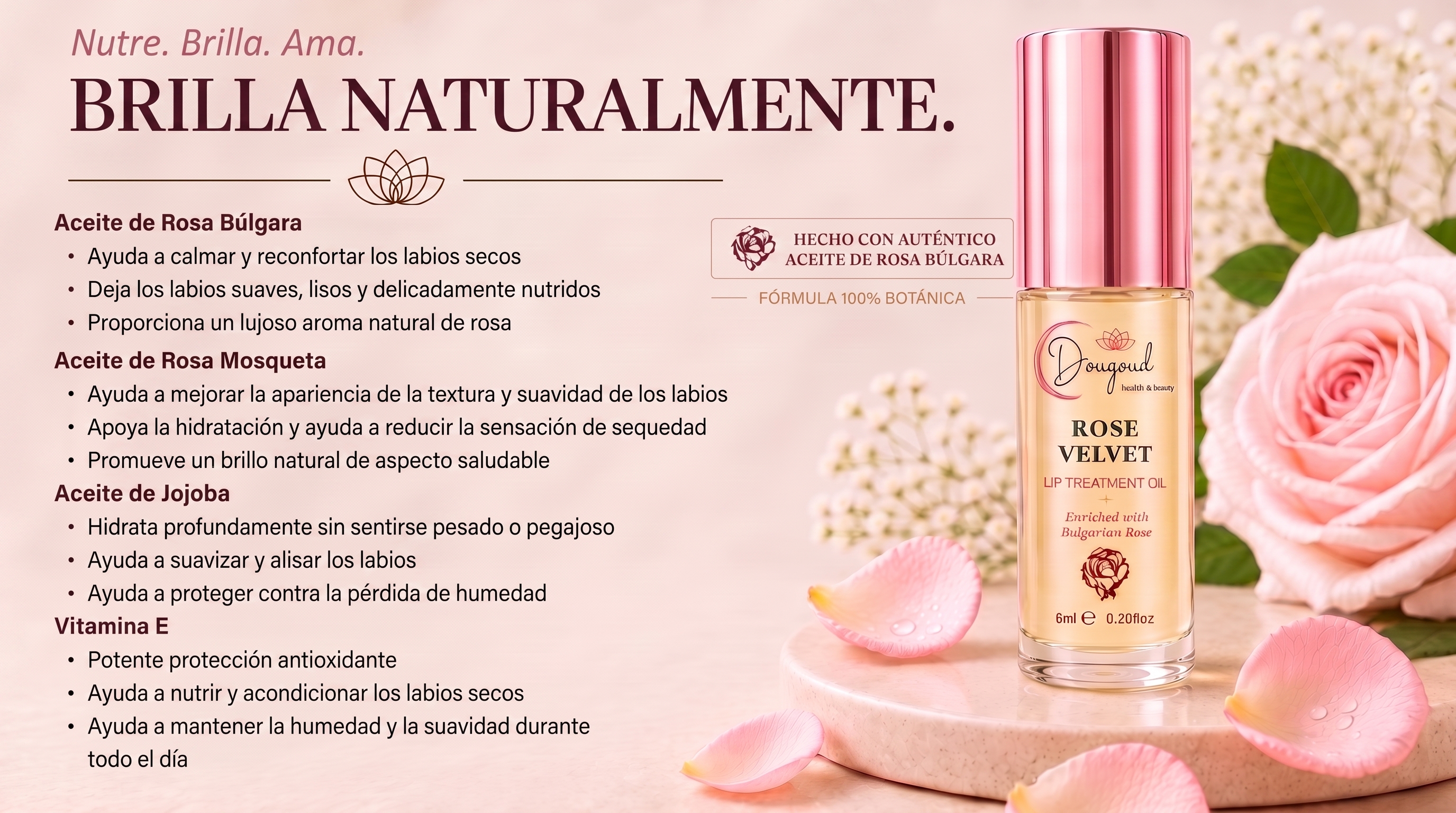 Rose Velvet Lip Treatment Oil en Español