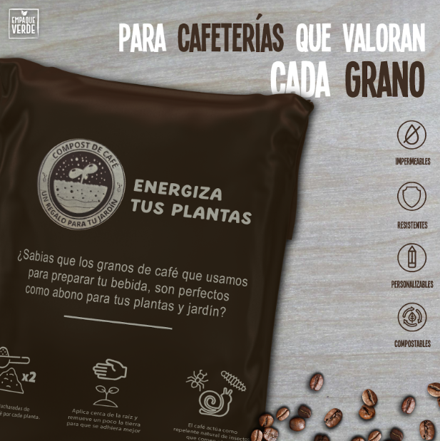 Bolsas compostables para borras de café y residuos especiales