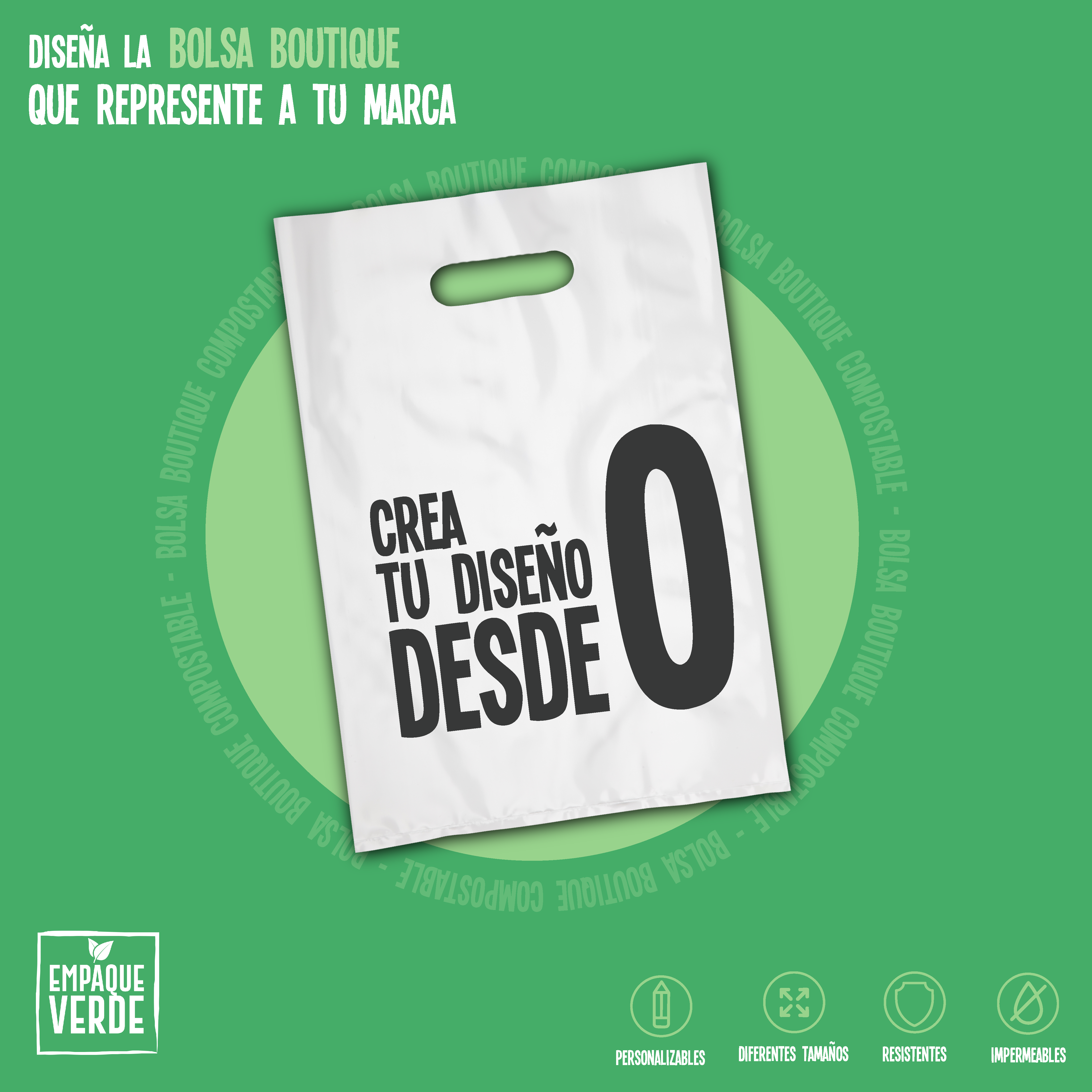 Bolsas boutique compostables personalizadas para tiendas y marcas
