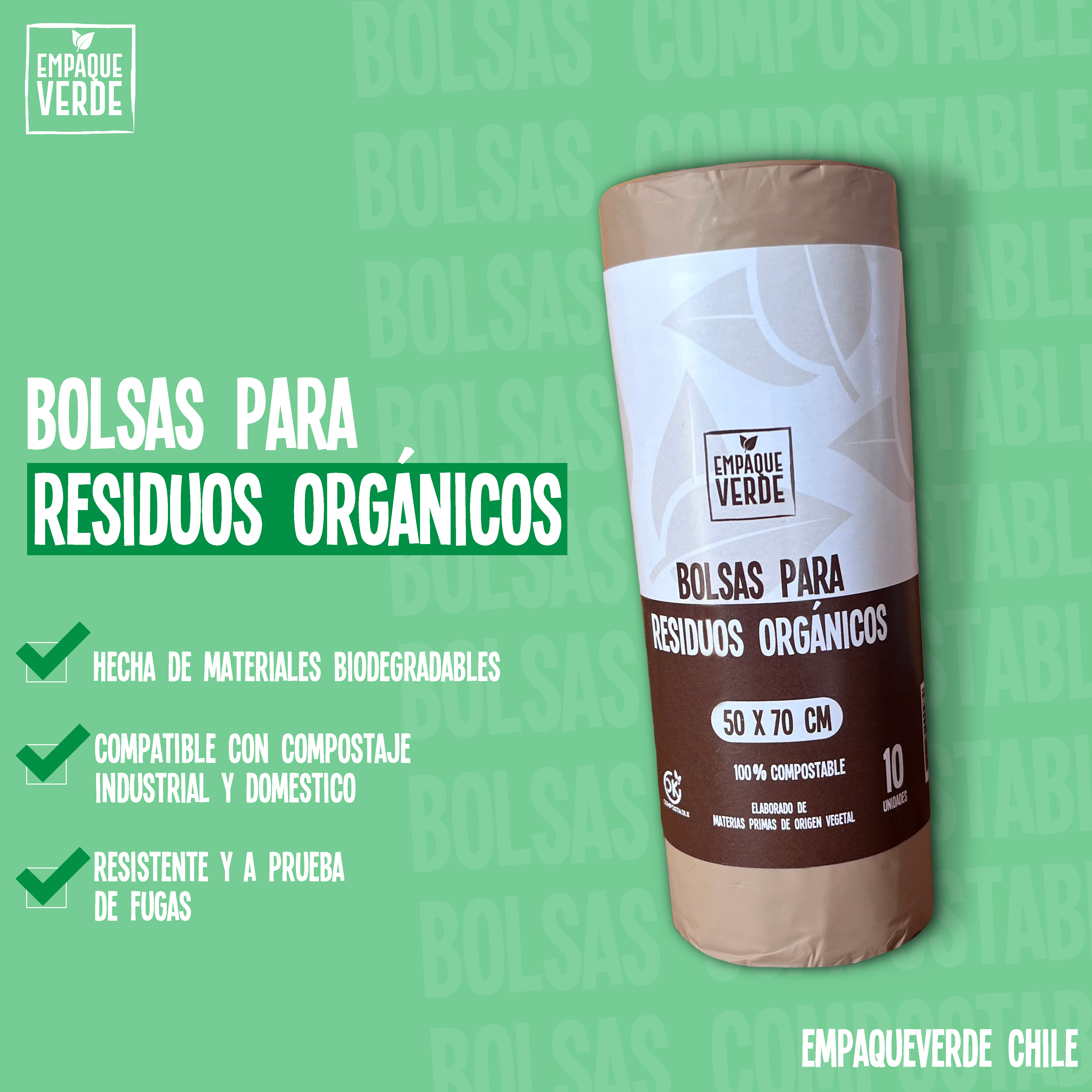 Bolsas compostables para residuos orgánicos y gestión de residuos