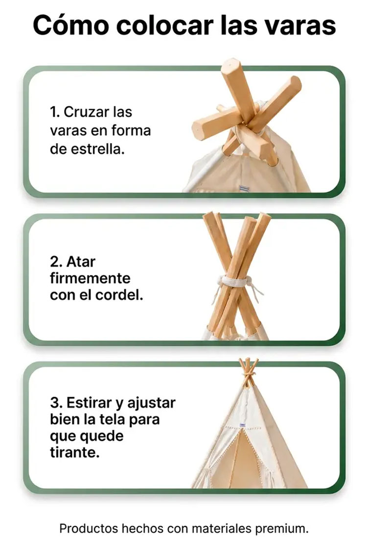 Instrucciones de armado Carpa Tipi