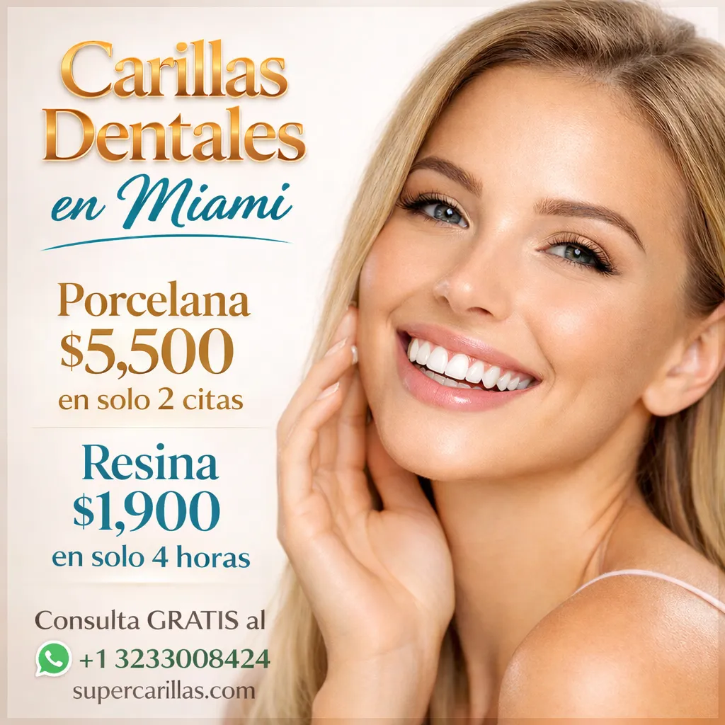 Promoción de carillas dentales en Miami (porcelana y resina)