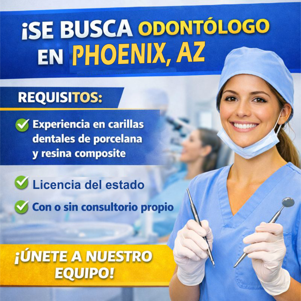 Bilingual dentist job opportunity in Phoenix, Arizona at a cosmetic dental clinic specializing in veneers and crowns