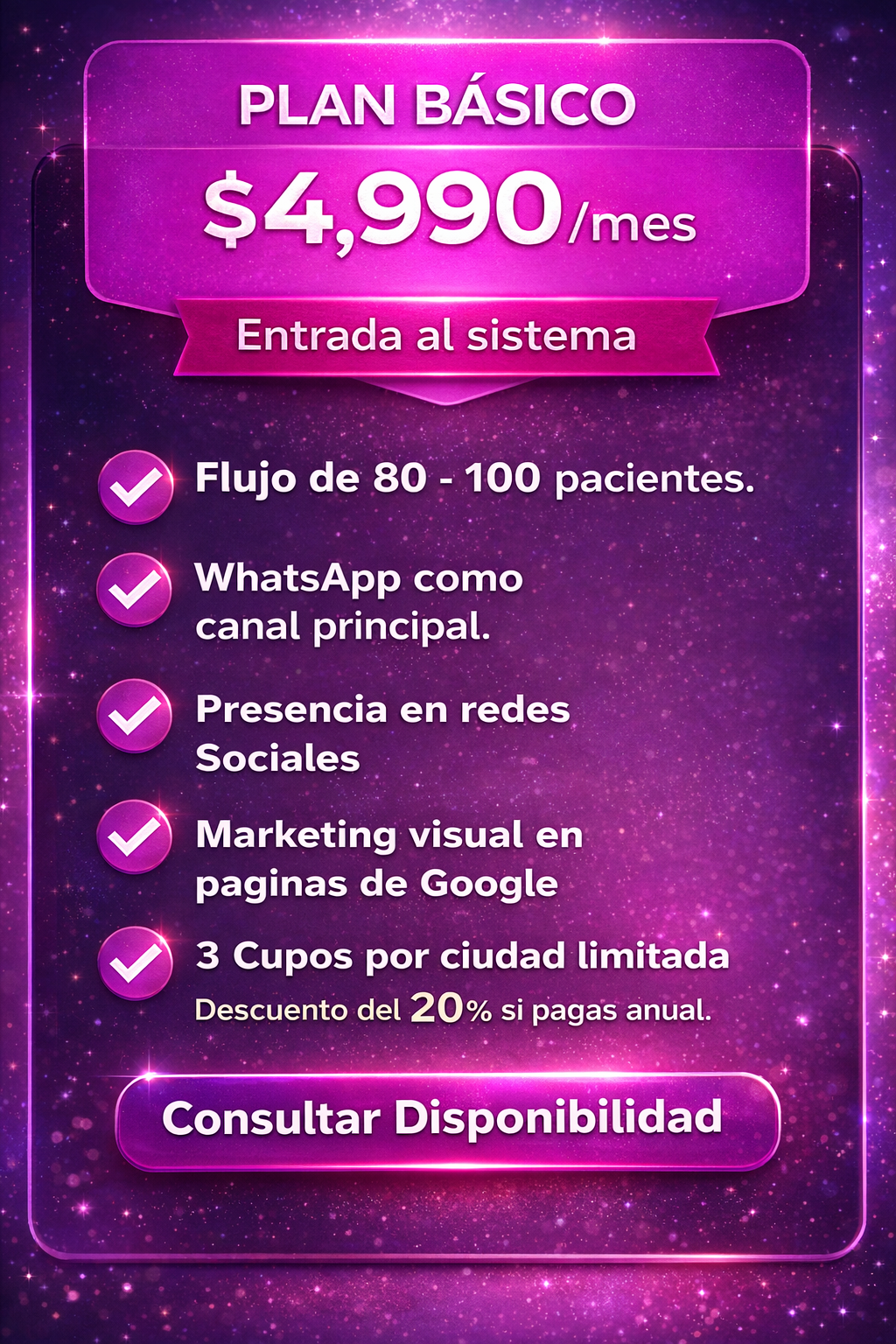 Plan Básico de marketing dental en Miami (WhatsApp)