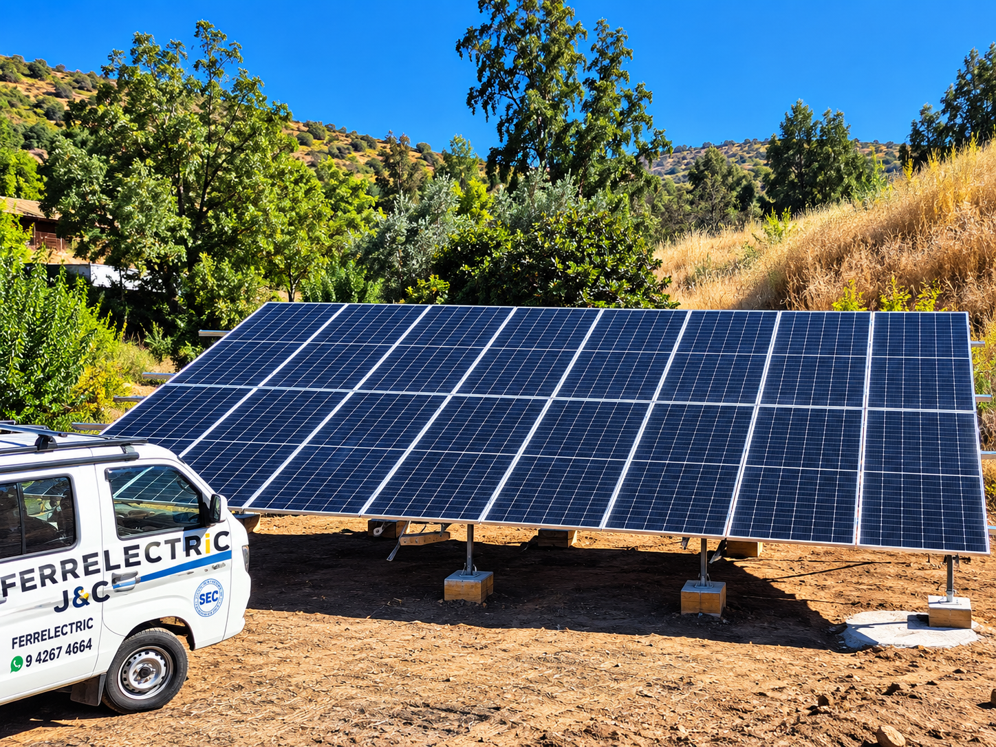 Instalación de paneles solares realizada por Ferrelectric J&C