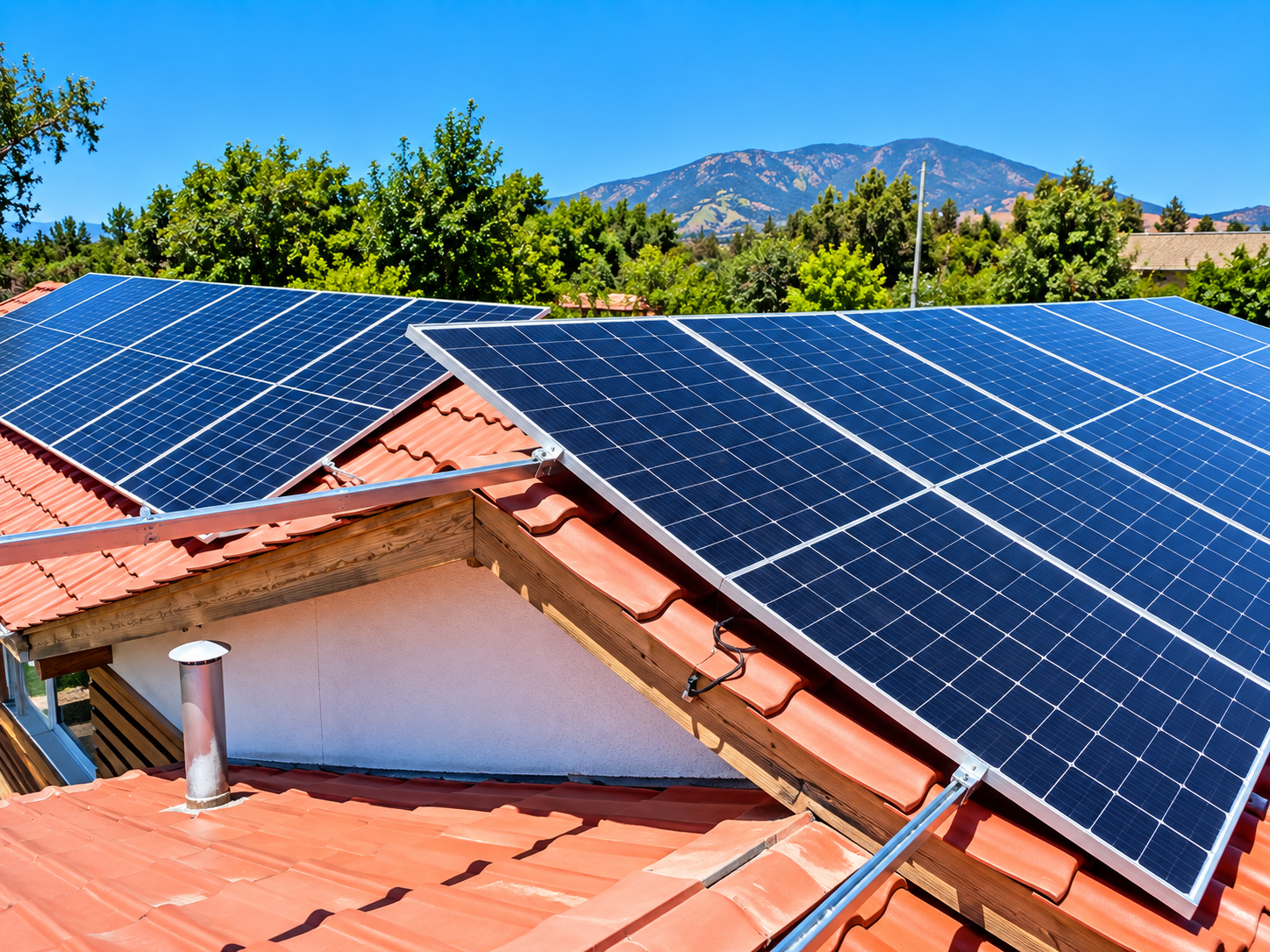 Paneles solares instalados en techo