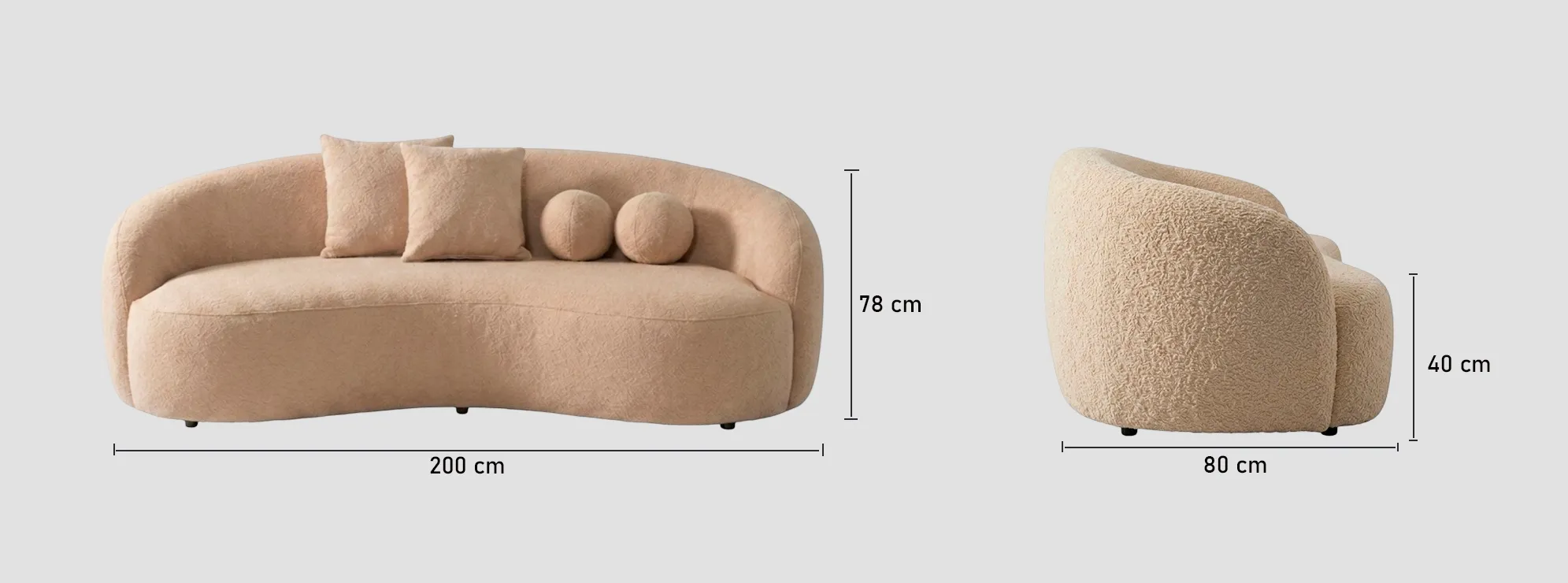 Medidas Sofá Curvo Lianca Madera Tornillo Villa El Salvador