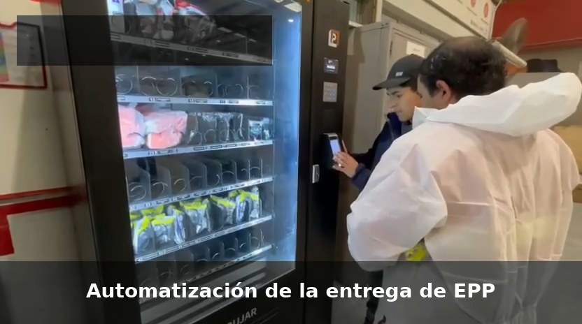 Máquina expendedora de EPP de Isoprevent en la planta de Cerámicas Cordillera