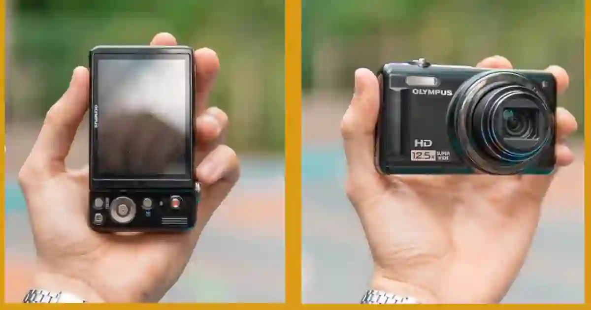 cámara compacta Olympus con diseño elegante y compacto,