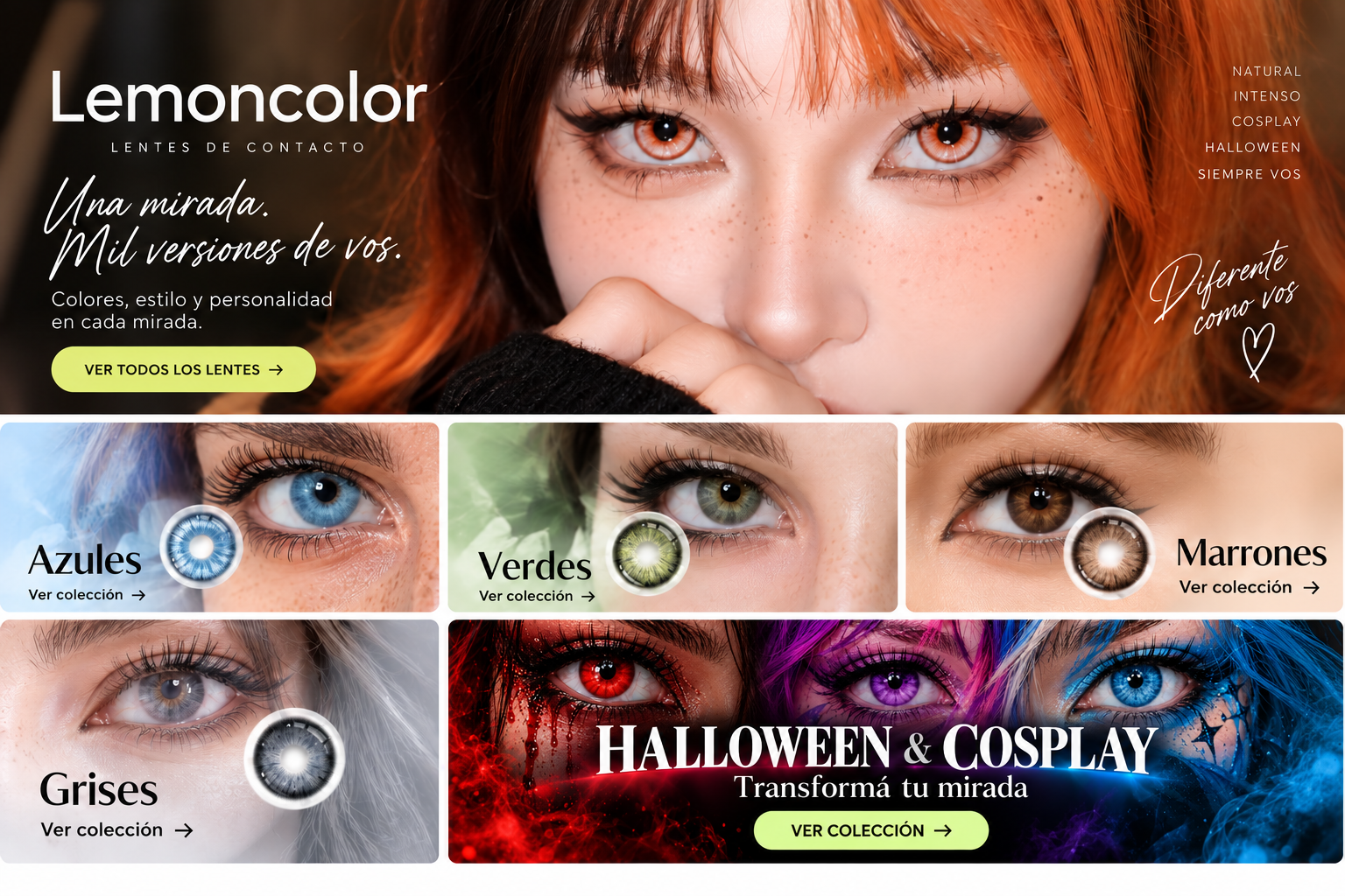 Lentes de contacto Lemoncolor por color y estilo