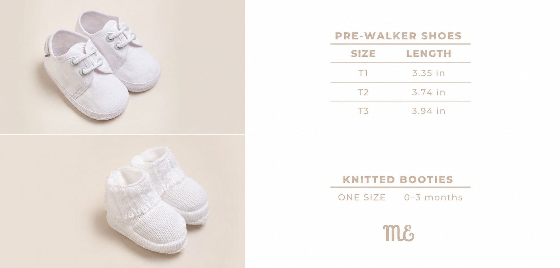 Magdalena Esposito Pre-Walker Shoes and Knitted Booties Size Chart