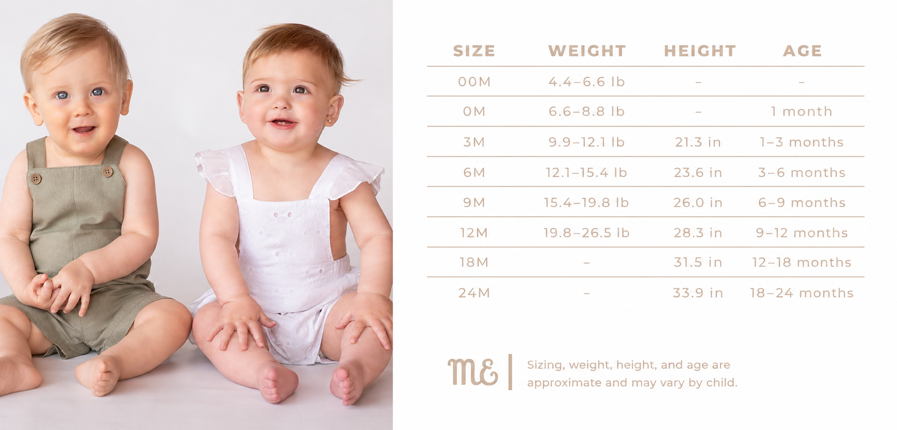 Magdalena Esposito Baby Size Chart