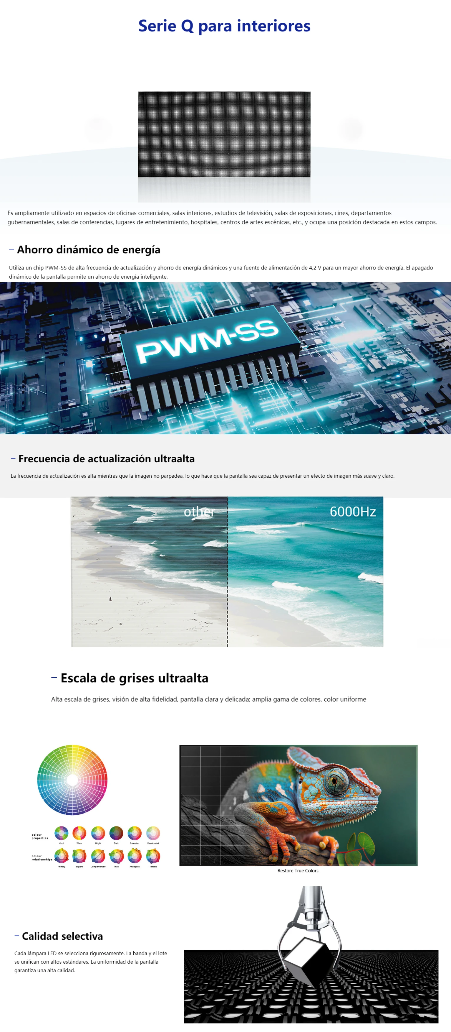 Tótem publicidad módulo LED a todo color para interiores-caracteristicas
