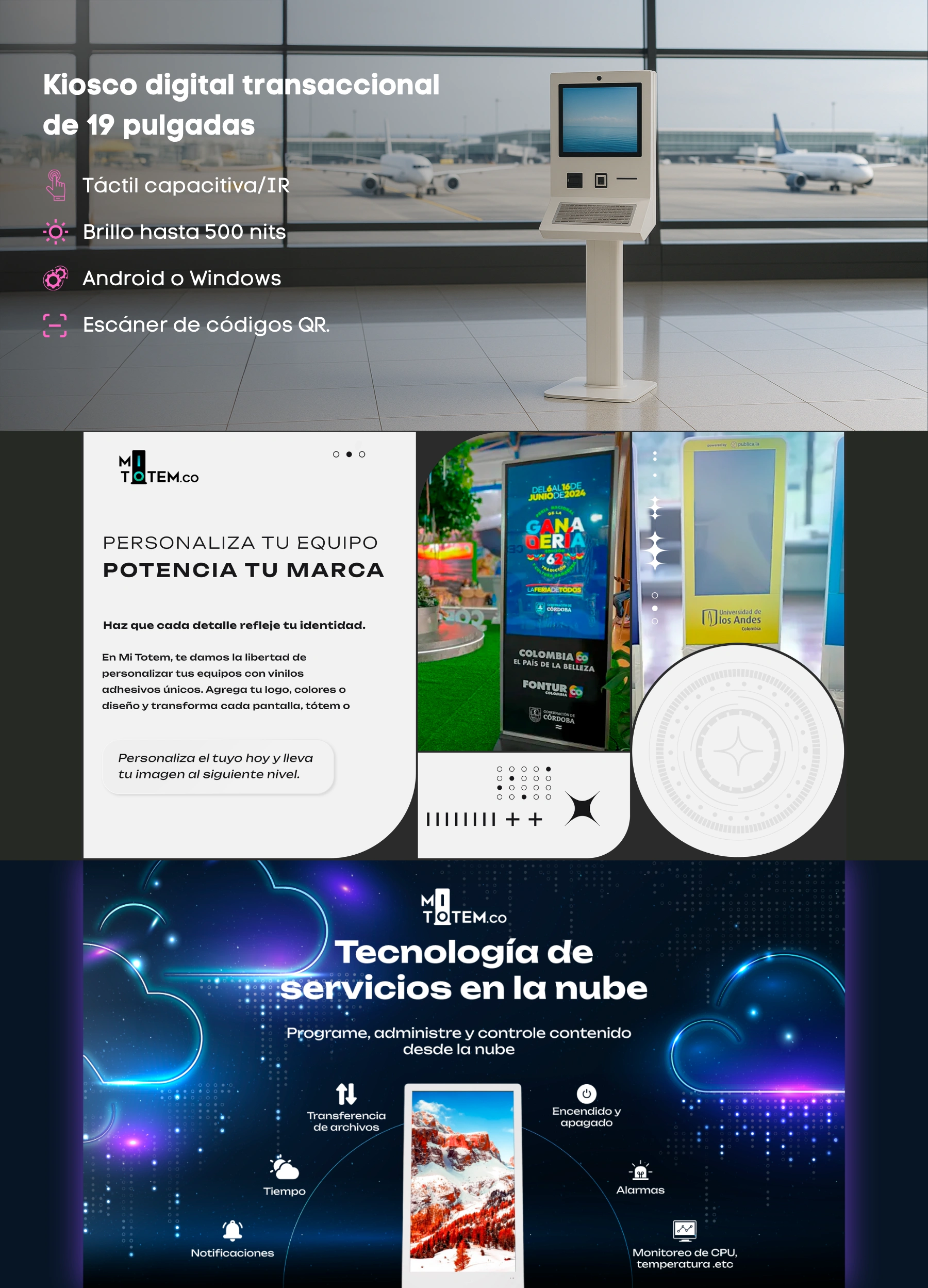 Kiosko digital transaccional de 19 pulgadas-caracteristicas