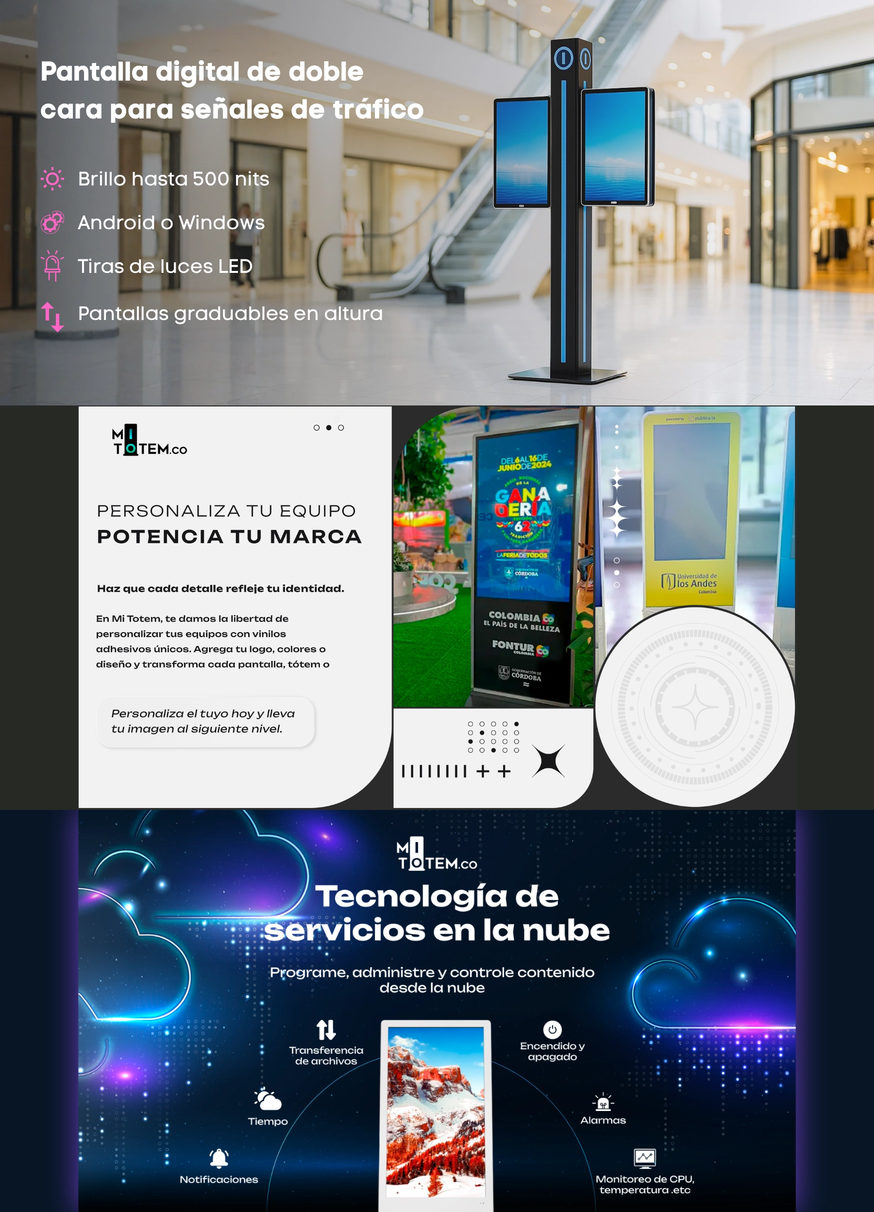 Pantalla digital de doble cara para señales de tráfico 21,5 pulgadas-caracteristicas