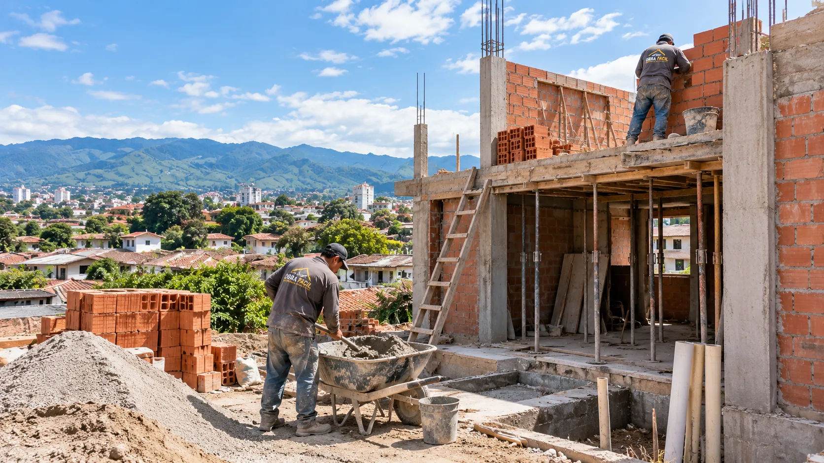 Construcción de casa en Popayán en etapa de obra negra