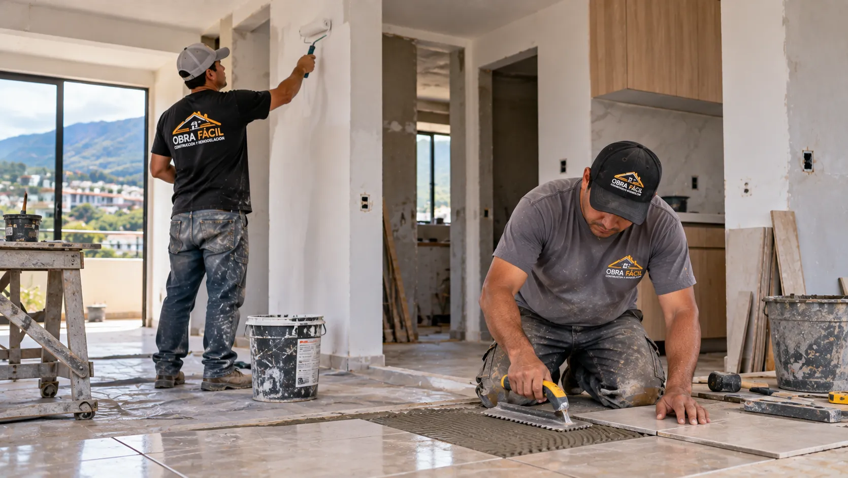 Equipo de Obra Fácil realizando trabajos de remodelación y acabados en Popayán