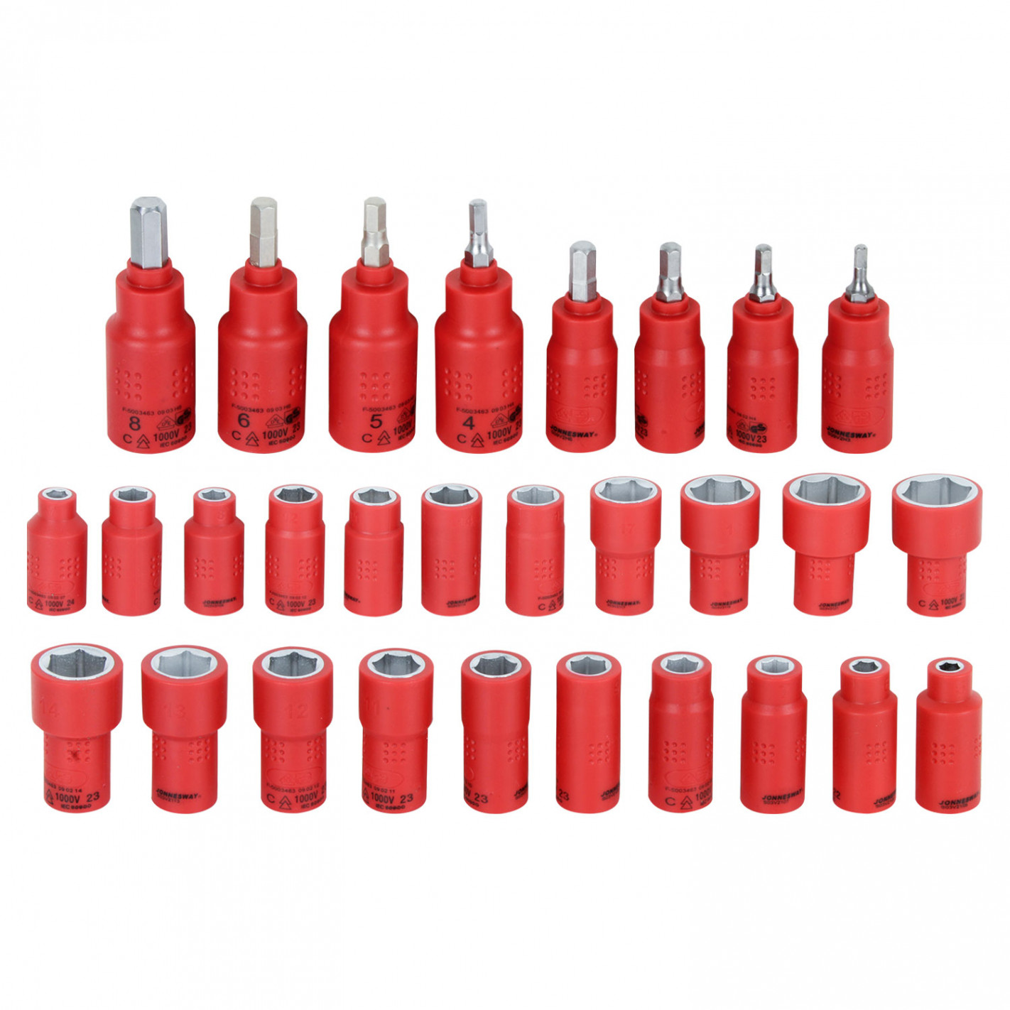 Bandeja 36 dados aislados 1/4"y 3/8"1000v s03v3136 Jonnesway S03V3136SV