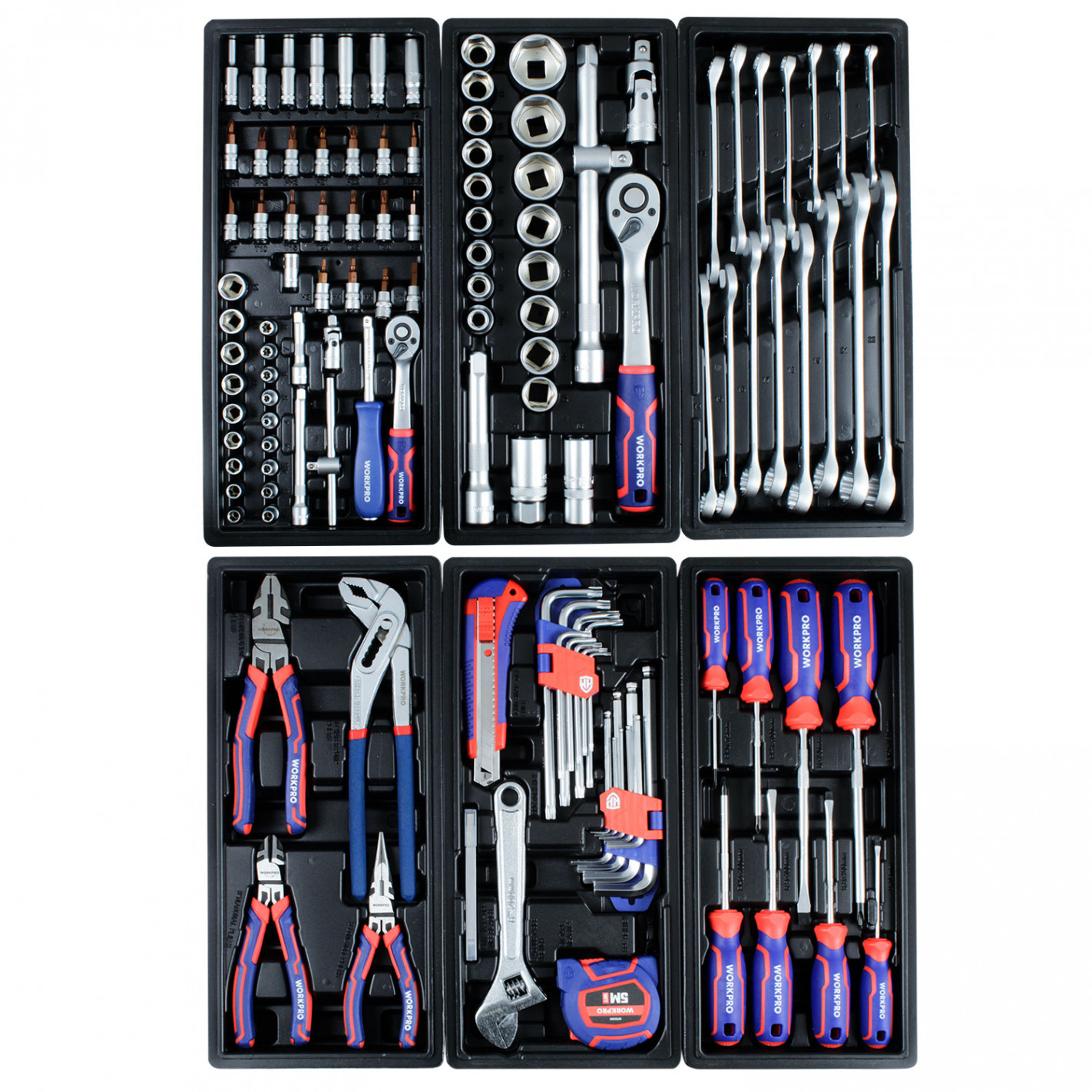 Carro con 193 herramientas WP209074 Workpro 5