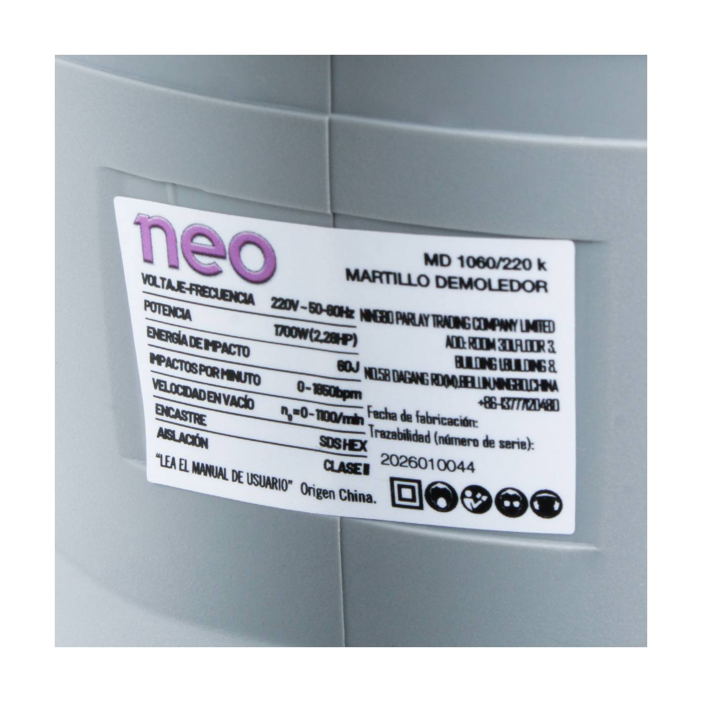 Martillo demoledor Neo MD 1060/120 K – 1700 W, 60 J, 120 V 11