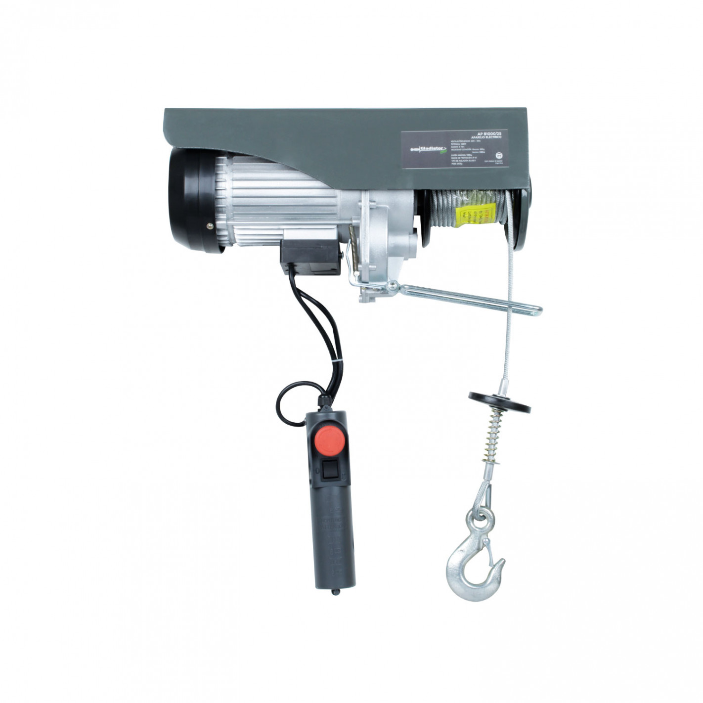 Tecle electrico 1000kg 1800w alzada 6-12mts ap810 Gladiator AP 81000/25