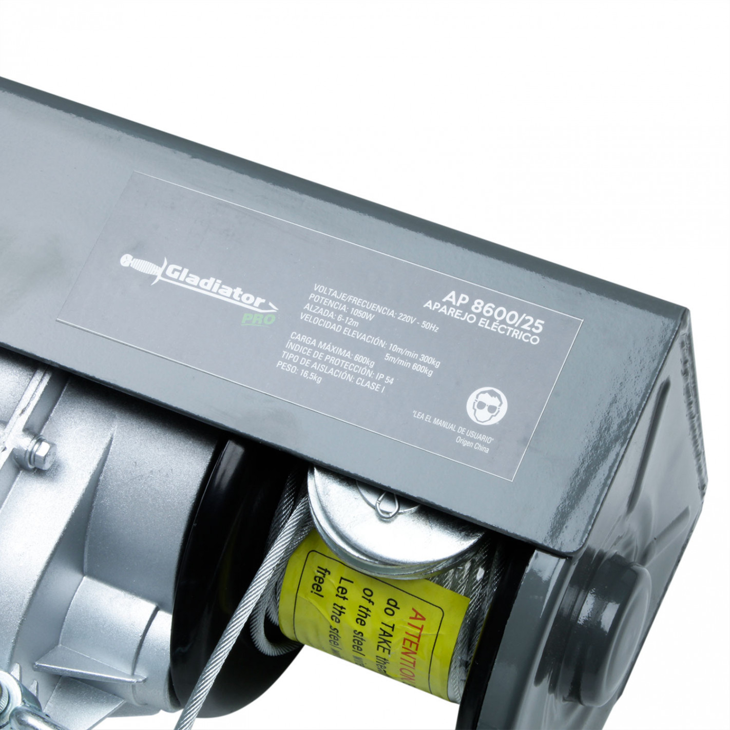 Tecle electrico 600kg 1050w alzada 6-12mt ap 8600 Gladiator AP 8600/25 5