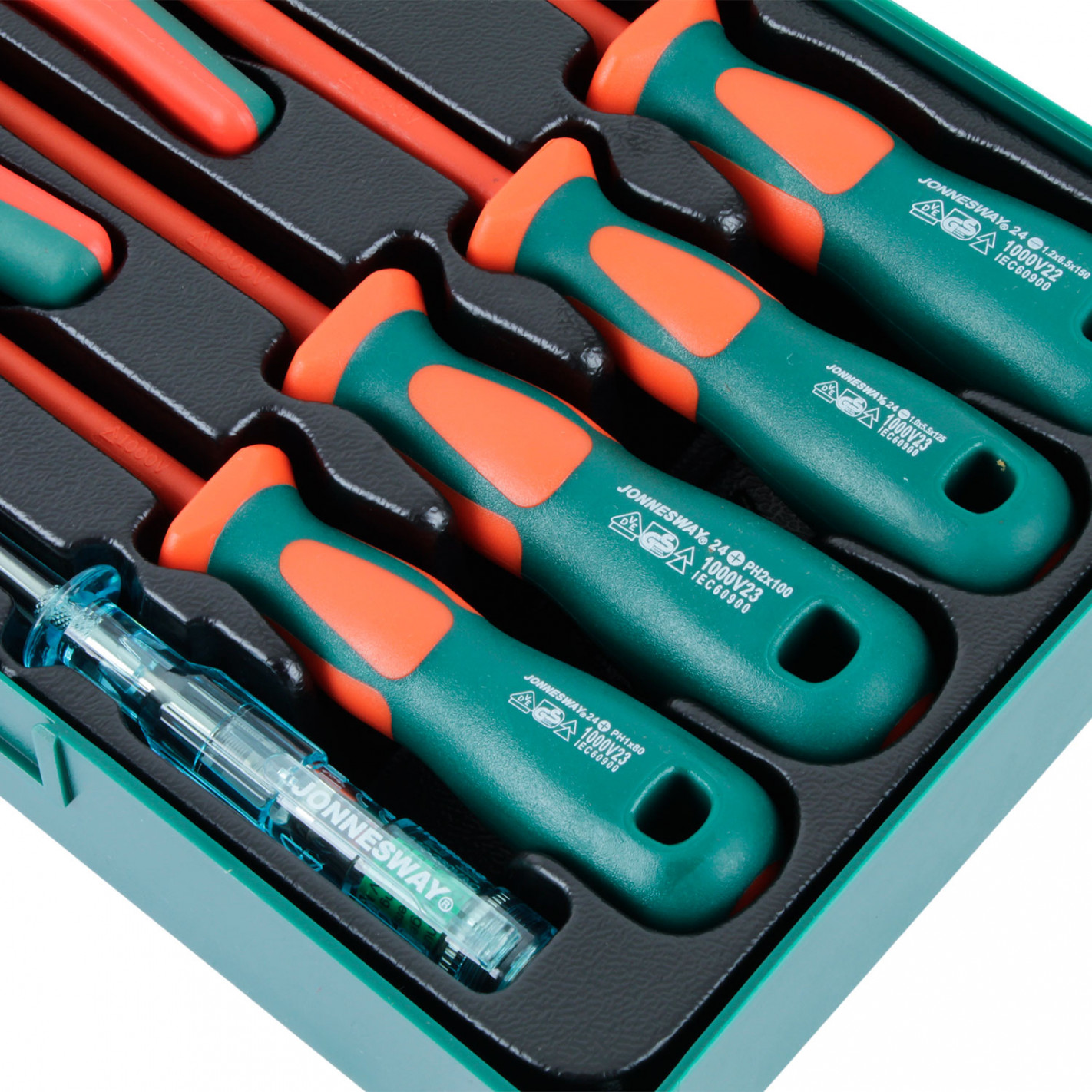 Kit de alicates y destornilladores aislados 1000 V Jonnesway PSV218SP 4
