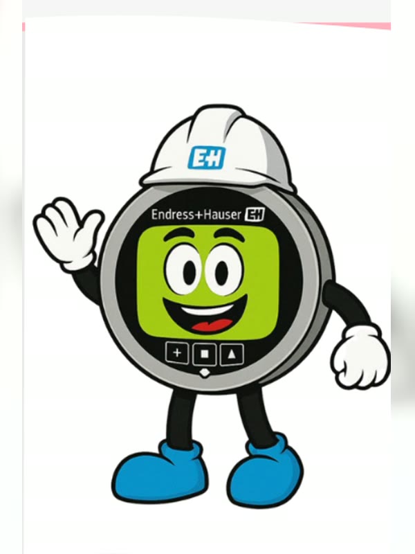 Diseño del personaje de Endress+Hauser antes de fabricar el peluche