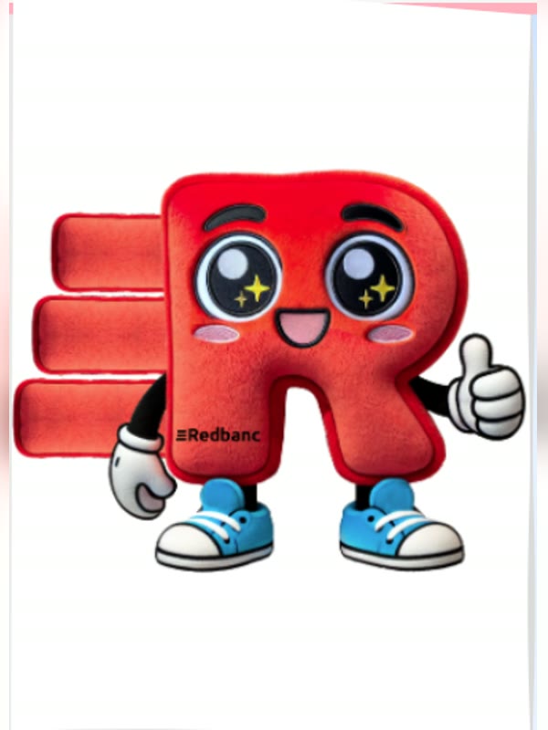 Diseño del personaje de Redbanc antes de fabricar el peluche