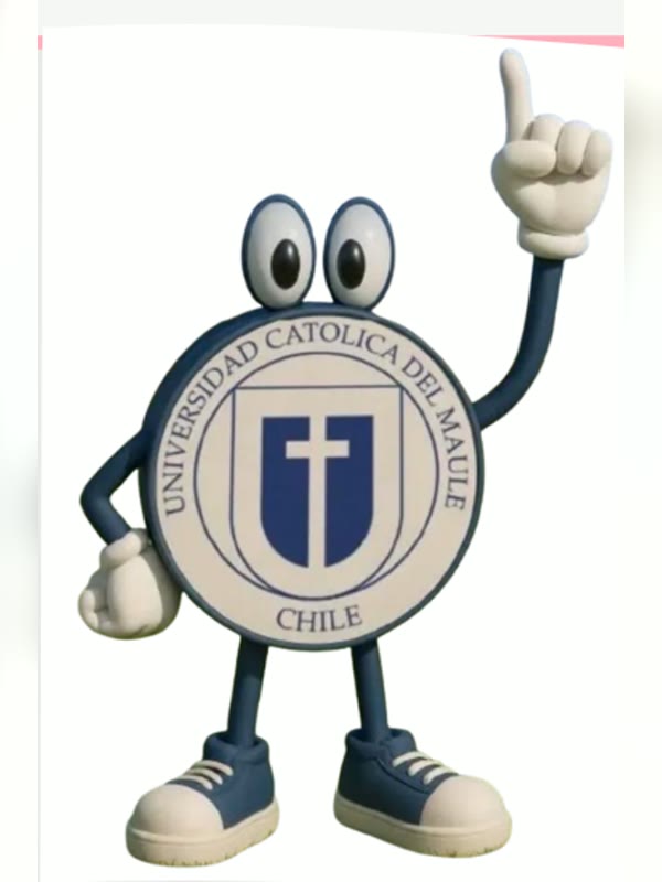 Diseño del personaje de Universidad Católica del Maule antes de fabricar el peluche