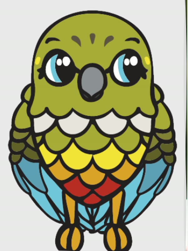 Diseño del personaje de Universidad de O'Higgins antes de fabricar el peluche