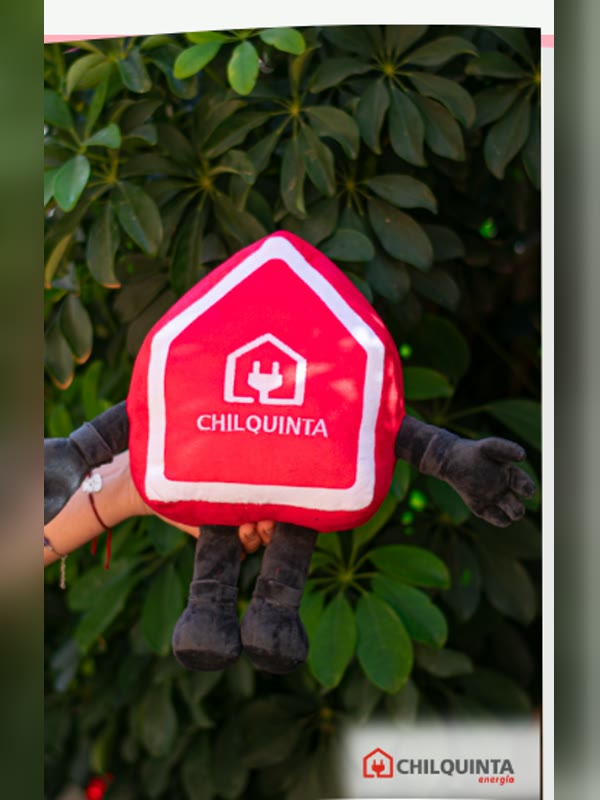 Peluche corporativo personalizado de Chilquinta Energía ya producido