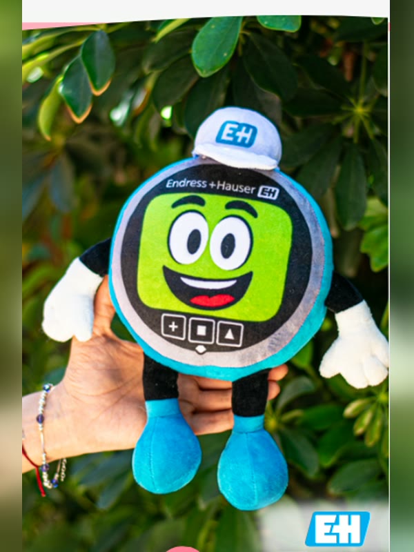 Peluche corporativo personalizado de Endress+Hauser ya producido