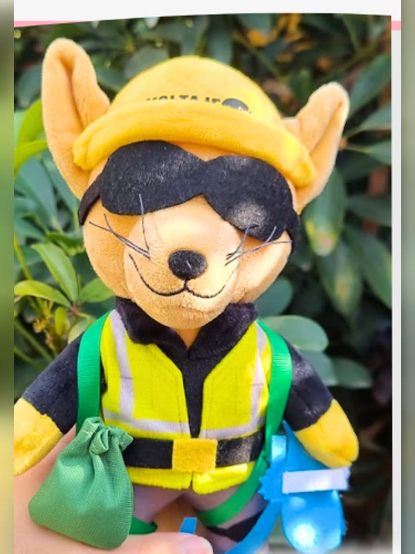 Peluche corporativo personalizado de Voltaje Austral ya producido