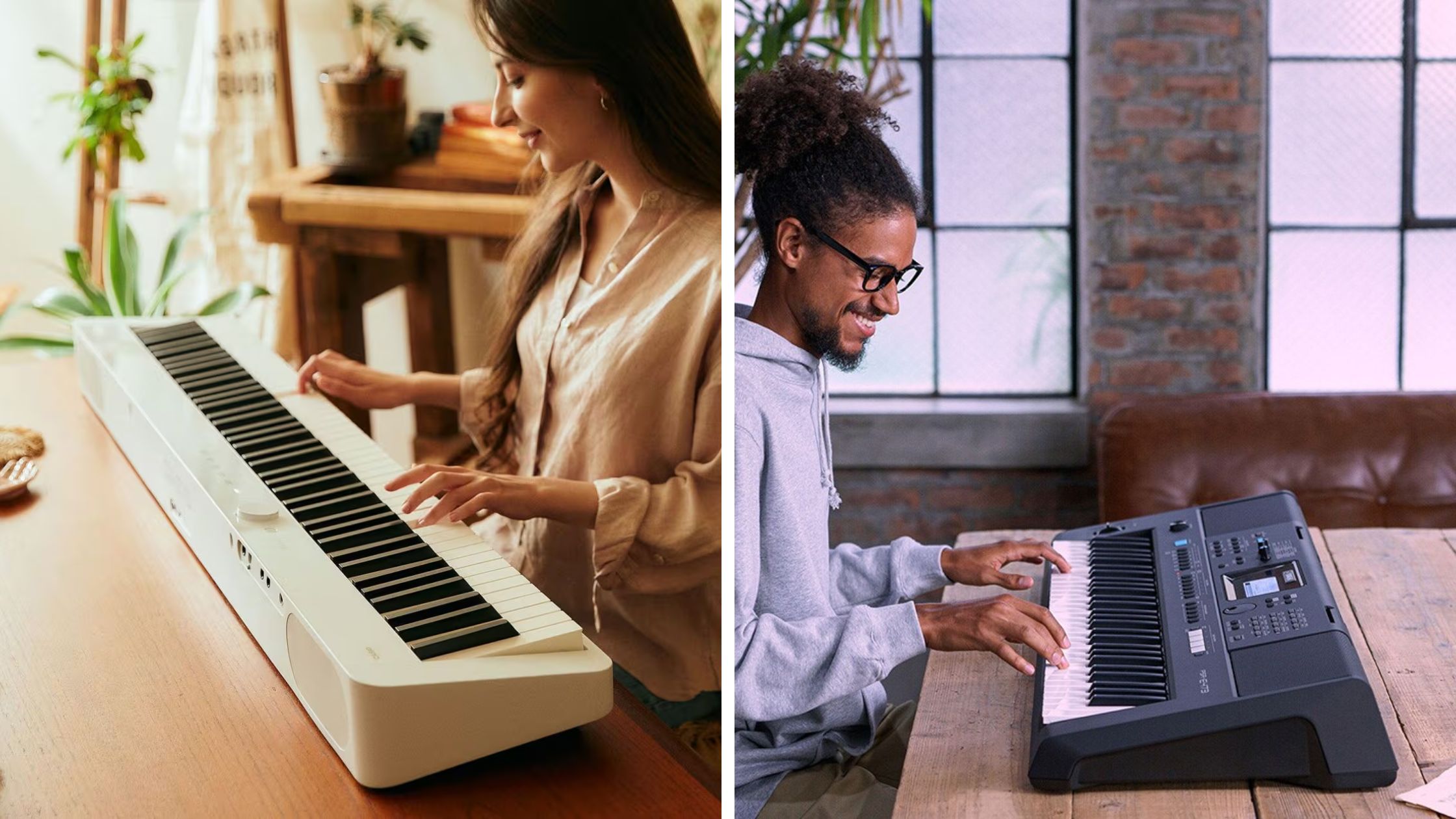 comparación entre piano digital de 88 teclas y teclado digital de 61 teclas Casio Yamaha