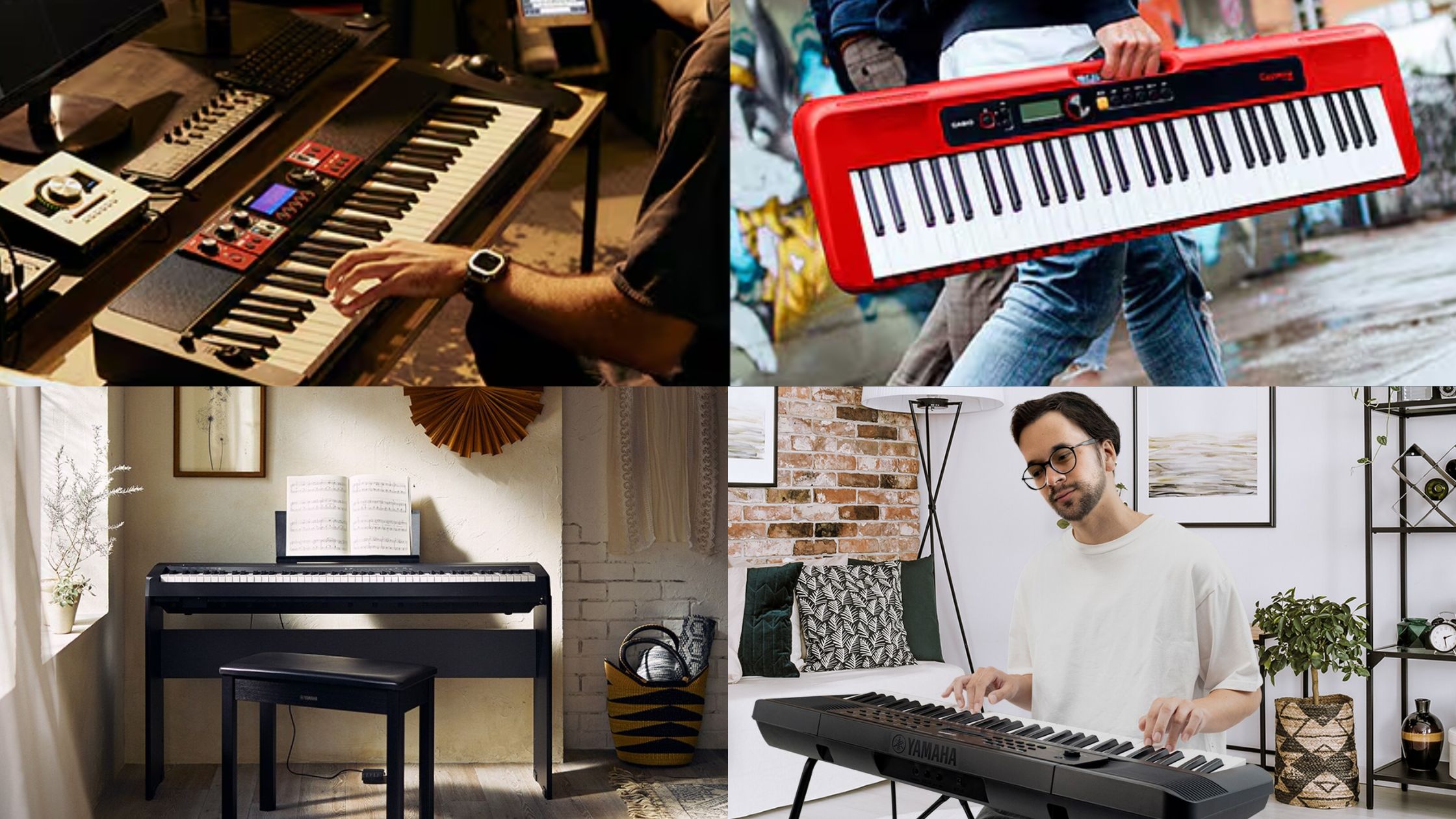 piano digital Yamaha y teclado Casio comparados para músicos principiantes e intermedios