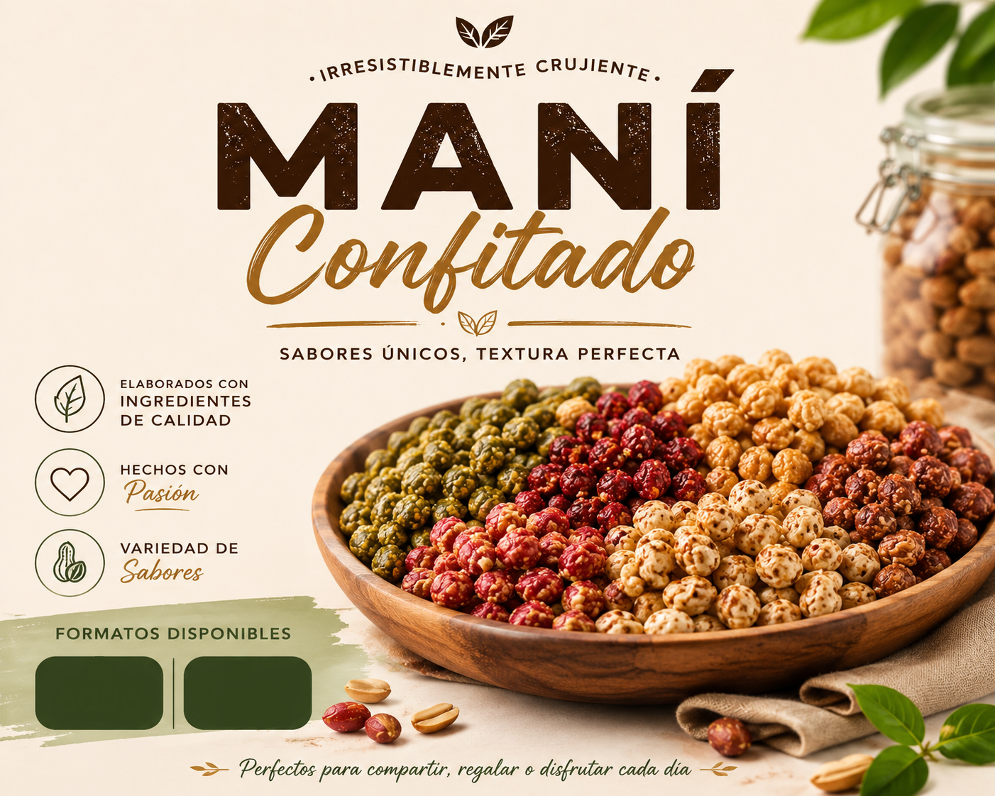 MANI CONFITADO SABORES