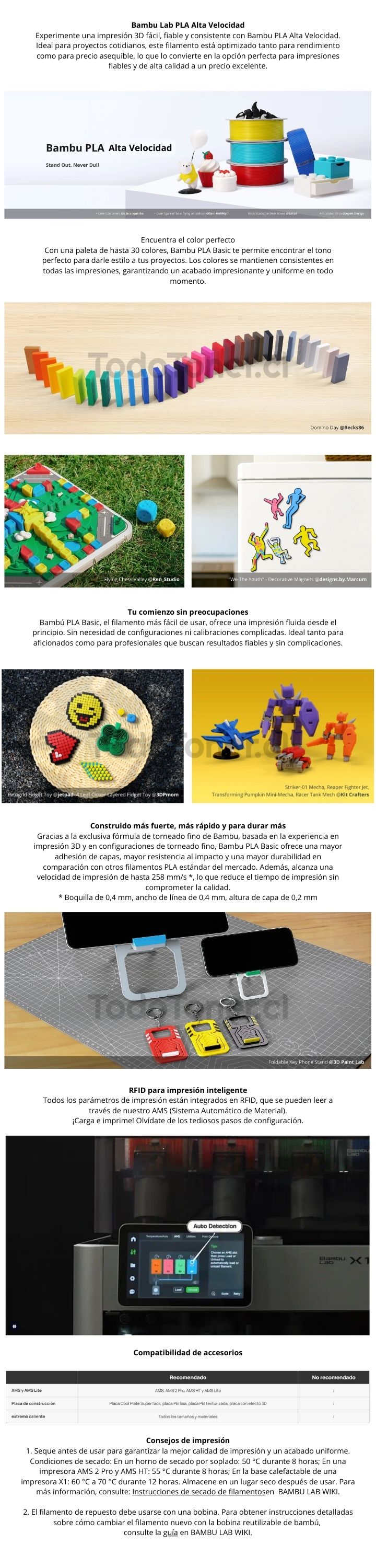 Filamento PLA Alta Velocidad Bambu Lab - Bobina 1kg color lienzo